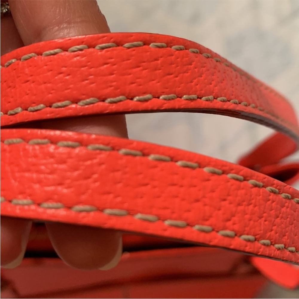 Kate Spade Coral Orange Leather Handbag Purse - Picture 11 of 13